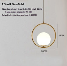 Carica l'immagine nel visualizzatore di Gallery, Simple Ball Glass Small Droplight Bedroom Bedside Single Headlight
