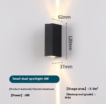 Carica l'immagine nel visualizzatore di Gallery, Artistic Wall Lamp Outdoor Waterproof Beam Light Double-headed Outdoor Wall Lamp Gate Wall Washer Spotlight Stairs
