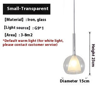 Carica l'immagine nel visualizzatore di Gallery, Nordic Restaurant Glass Chandelier Simple
