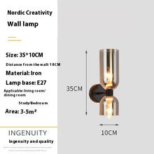 Carica l'immagine nel visualizzatore di Gallery, Simple Double-headed Glass Bedside Wall Lamp
