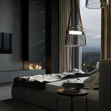 Carica l'immagine nel visualizzatore di Gallery, Lampadario in Vetro e Pelle – Design Moderno Light Luxury
